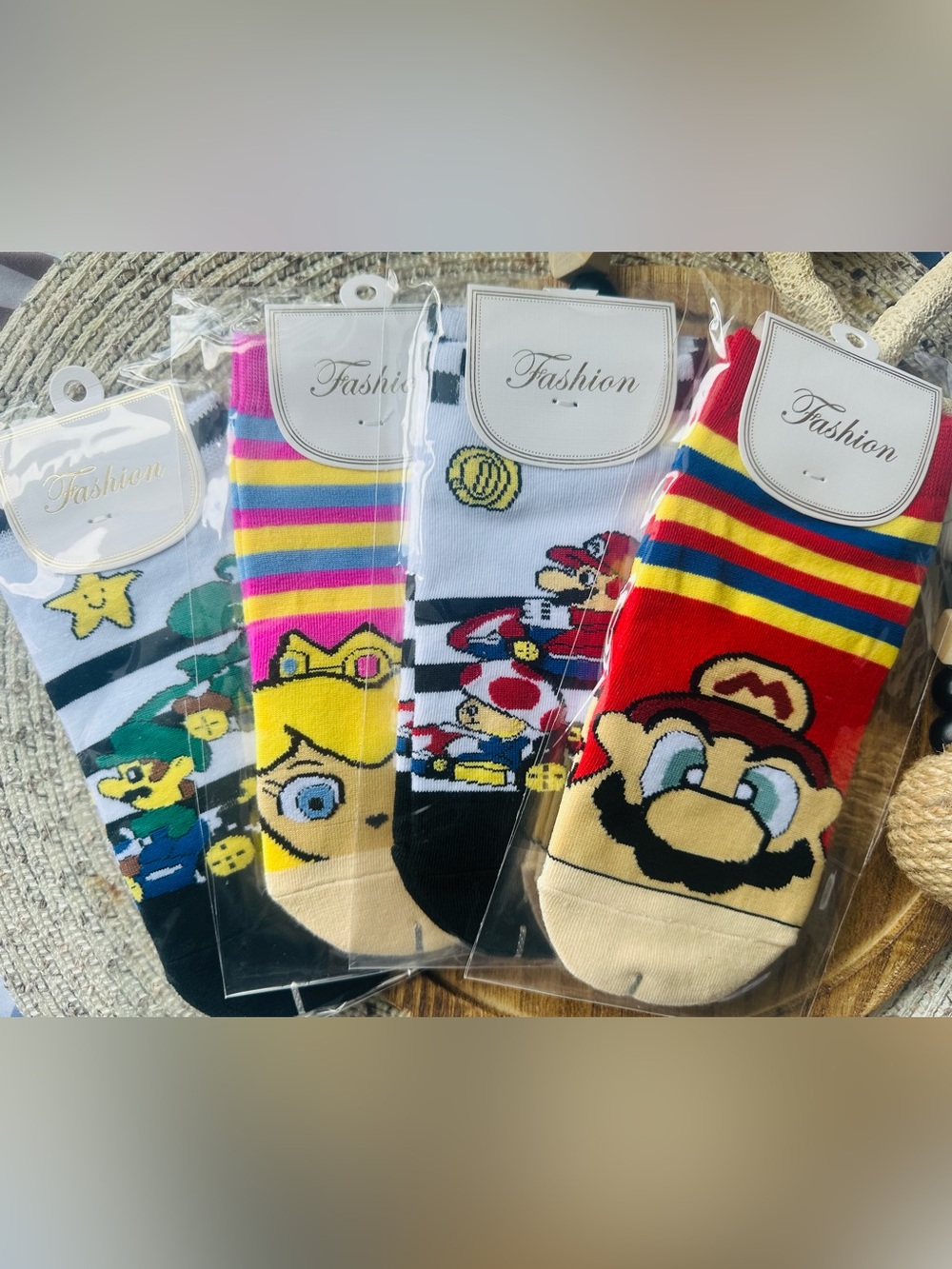 Novelty Video Game Character Crew Socks - Multicolor NWT Set of 4